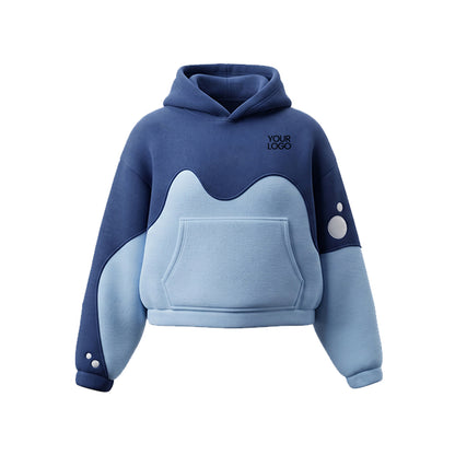 Custom Premium Hoodie - Fluid Wave Block Design - Personalized