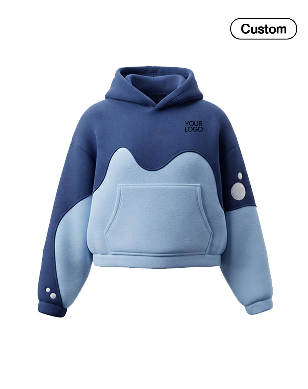 Custom Premium Hoodie - Fluid Wave Block Design - Personalized