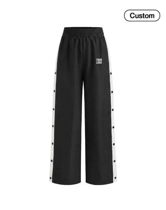 Custom Women Wide-Leg Trousers - Contrast Side Snaps - Personalized