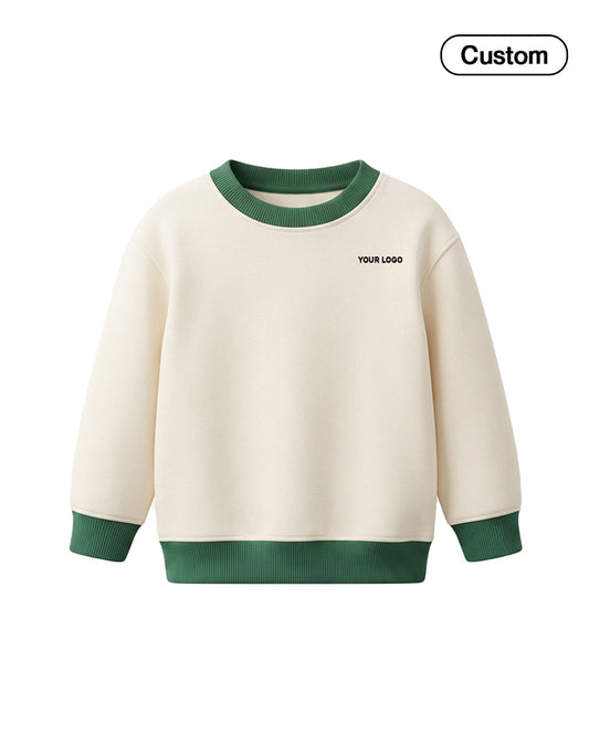 Custom Girls Sweatshirt - Contrast Rib Crewneck - Personalized Top