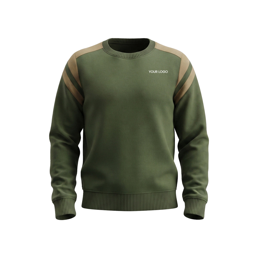 Custom Men Sweatshirt - Raglan Shoulder Stripe - Personalized Top