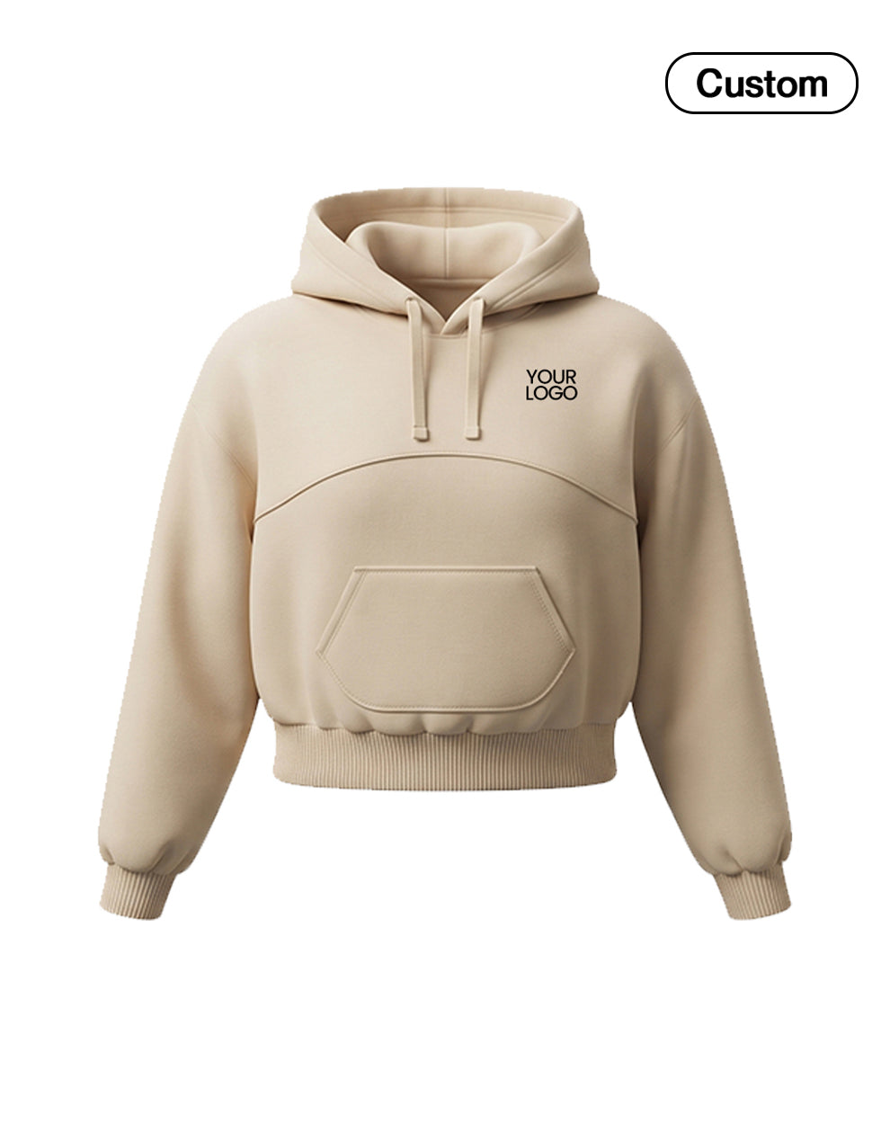 Custom Premium Hoodie - Solid Arc Chest Panel - Personalized Top