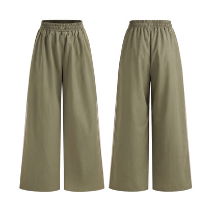 Custom Women Wide-Leg Trousers - Contrast Panels - Personalized