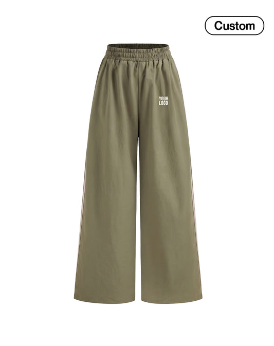 Custom Women Wide-Leg Trousers - Contrast Panels - Personalized