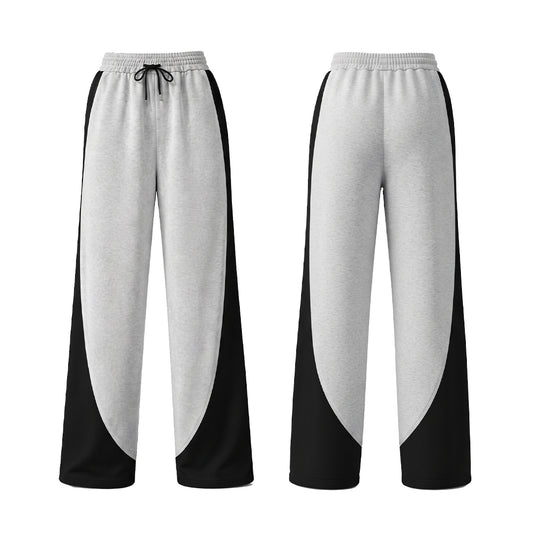 Custom Women Wide-Leg Trousers - Curved Colorblock - Personalized