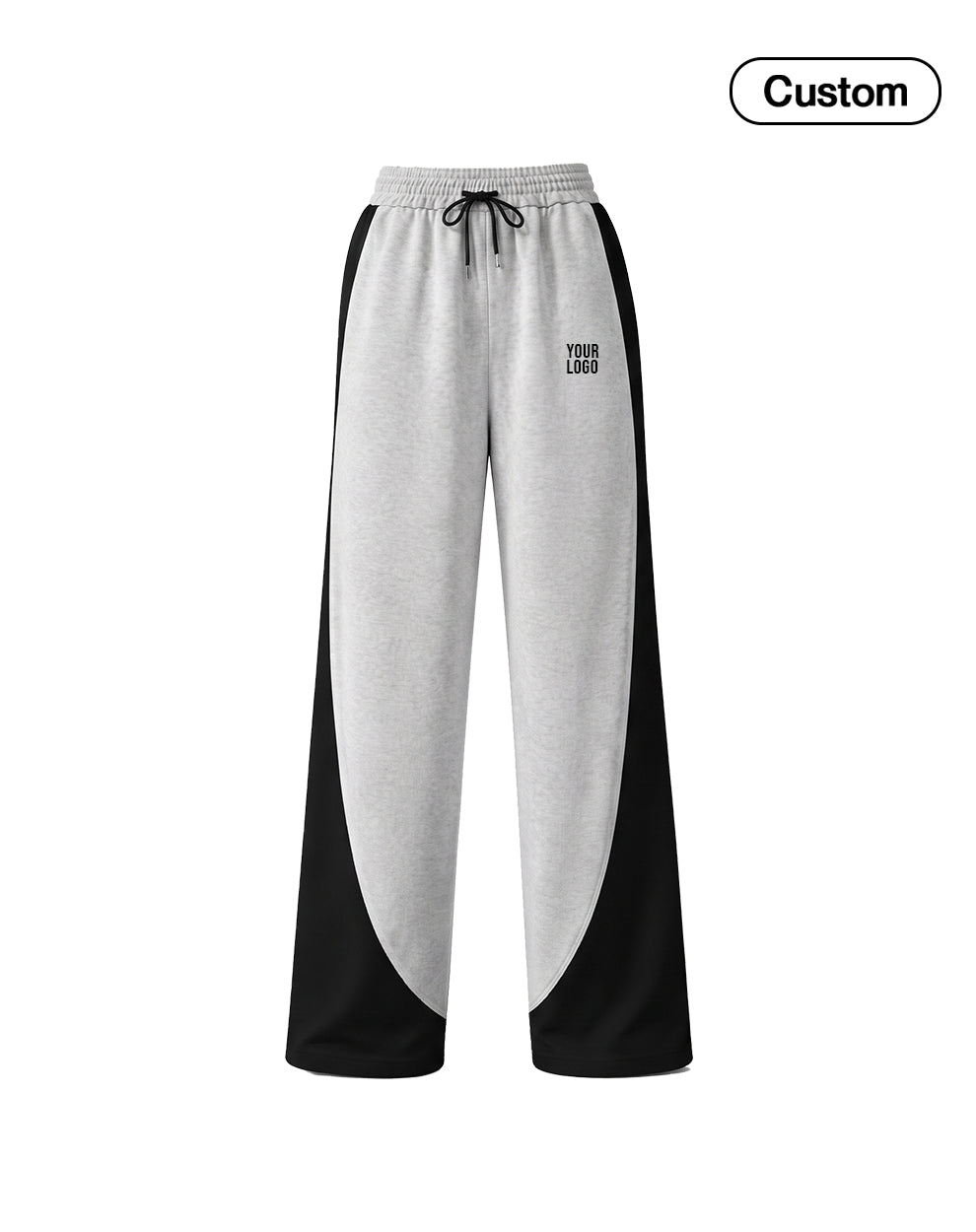 Custom Women Wide-Leg Trousers - Curved Colorblock - Personalized