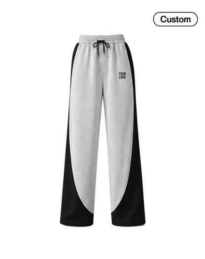 Custom Women Wide-Leg Trousers - Curved Colorblock - Personalized