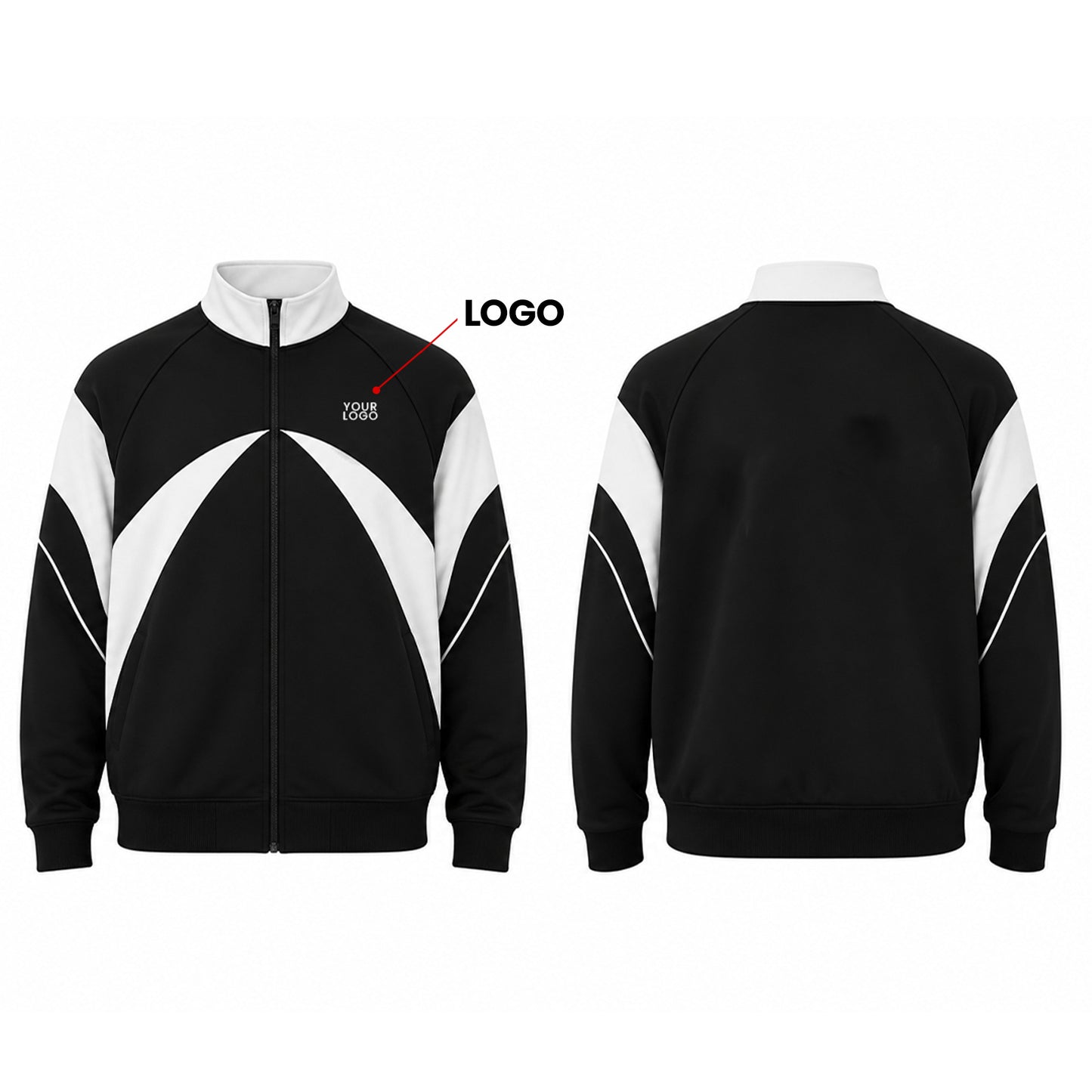 Custom Zip-Up Jacket - Symmetrical Arc Panel - Personalized Top