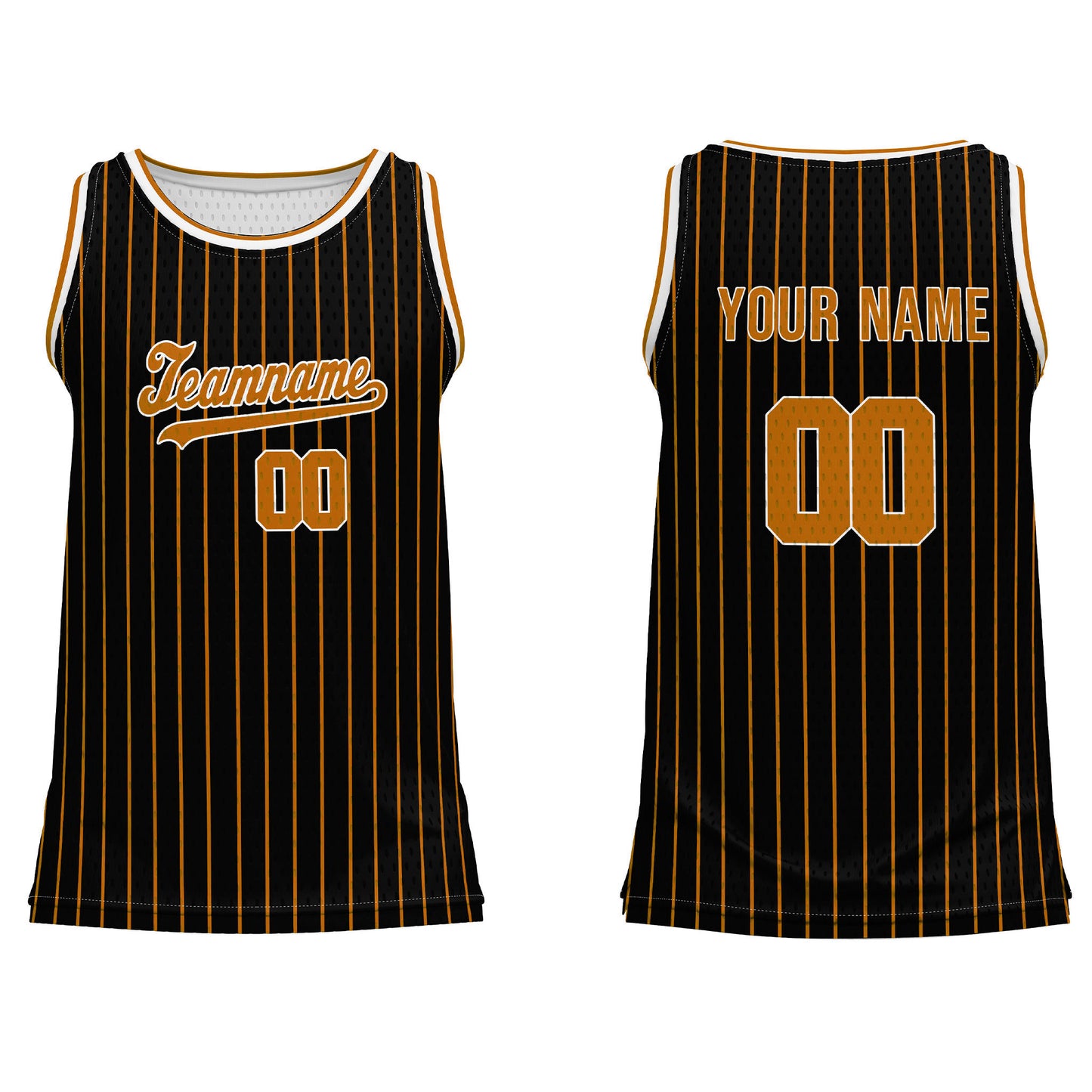 Custom Basketball Tank Top – Dark Tone Pinstripe – Personalized Jersey