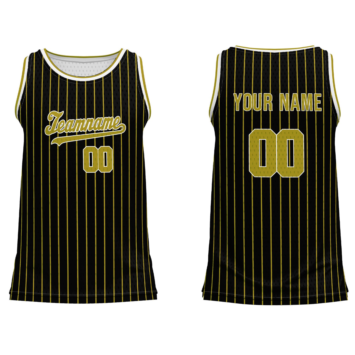 Custom Basketball Tank Top – Dark Tone Pinstripe – Personalized Jersey