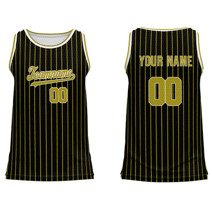 Custom Basketball Tank Top – Dark Tone Pinstripe – Personalized Jersey