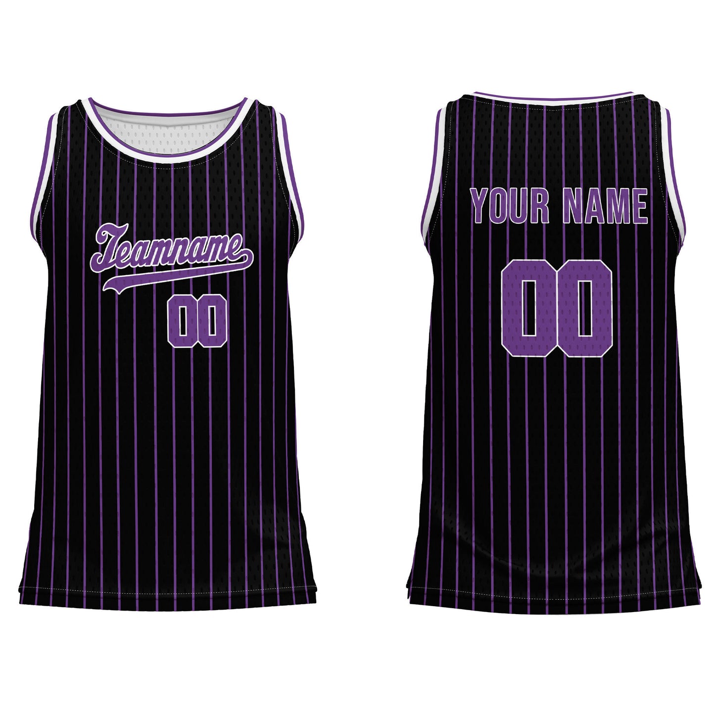 Custom Basketball Tank Top – Dark Tone Pinstripe – Personalized Jersey