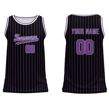 Custom Basketball Tank Top – Dark Tone Pinstripe – Personalized Jersey