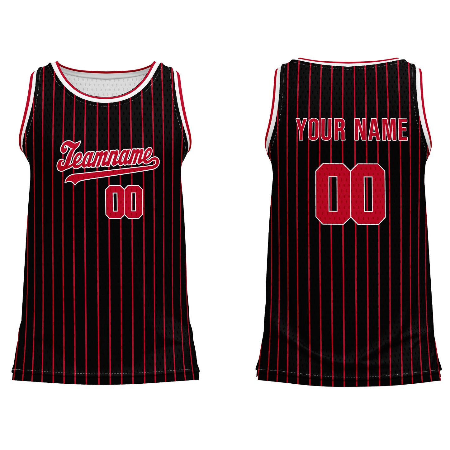 Custom Basketball Tank Top – Dark Tone Pinstripe – Personalized Jersey