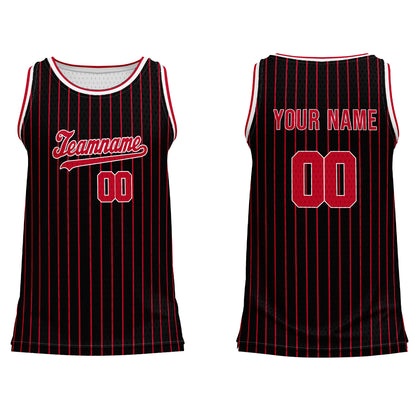 Custom Basketball Tank Top – Dark Tone Pinstripe – Personalized Jersey
