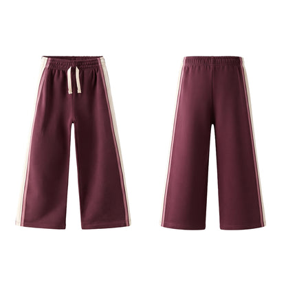 Custom Boys Wide Trouser - Cream Vertical Stripes - Personalized